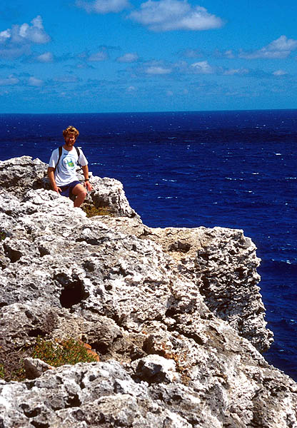 Jonathan Dowell at the top of the cliff at the east end of Cayman Brac