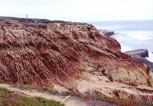 Rainfall erosion on Point Loma