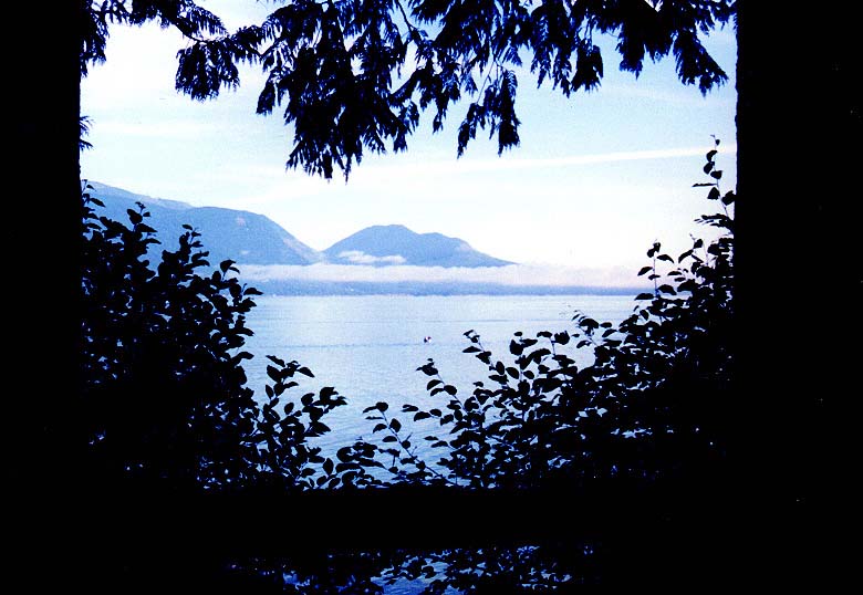 Fog is common over the cold Hood Canal in early morning.